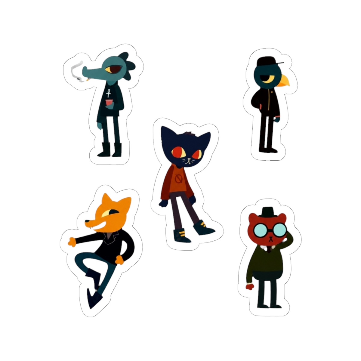 Night in the Woods sticker pack - indie emotional game art for cozy gamers - alternate angle 1, merchandise