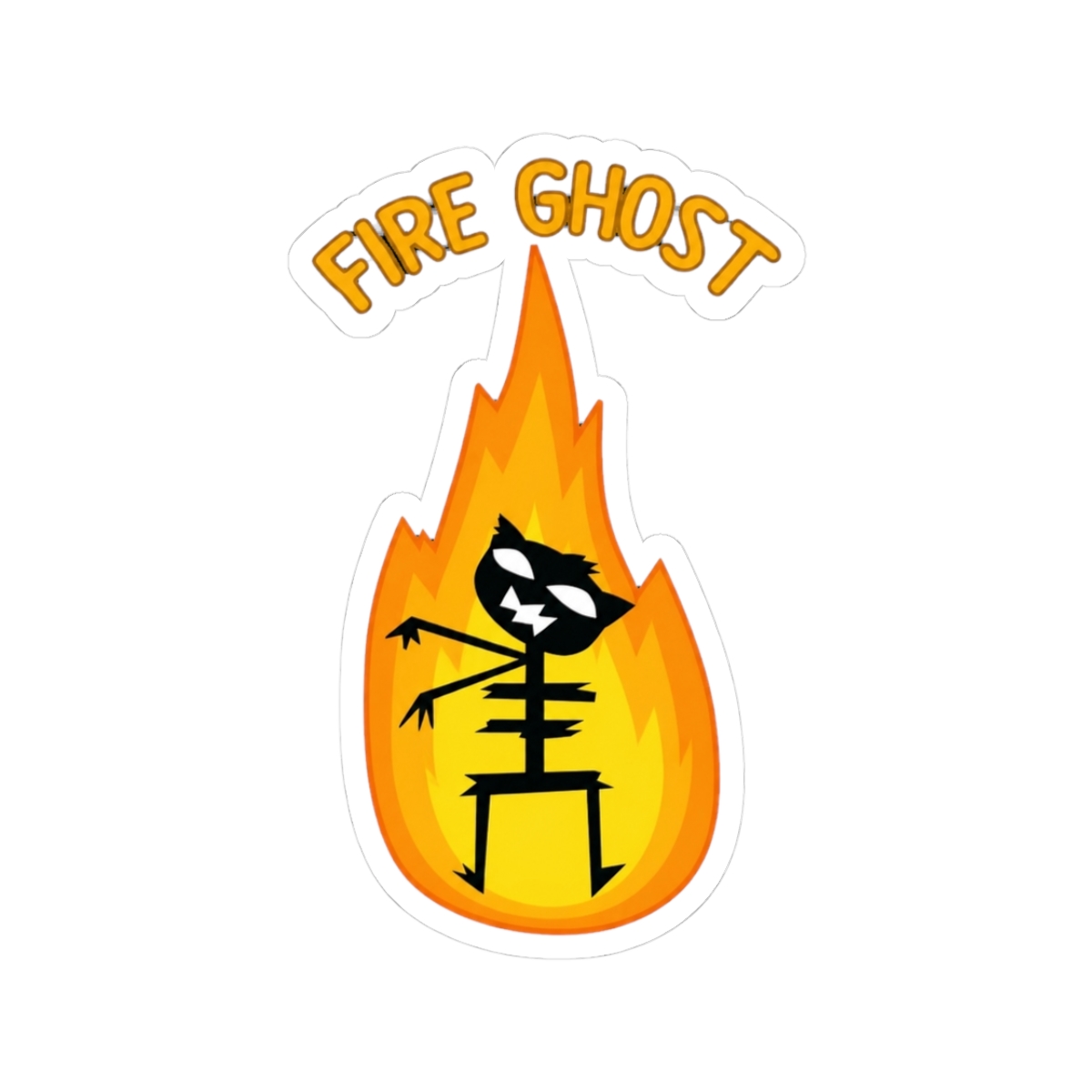 Mae Fire Ghost Night in the woods Sticker