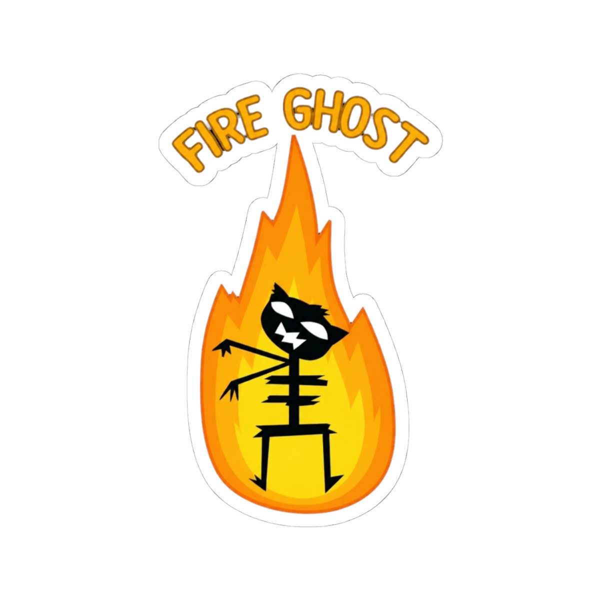 Mae Fire Ghost Night in the woods Sticker - alternate angle 1, merchandise